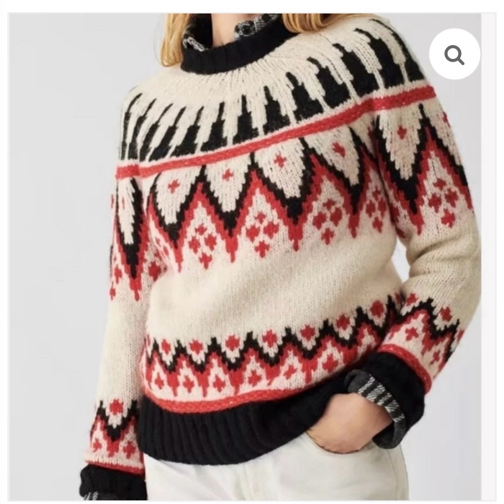 Fatherty Women’s Fairisle crew neck sweater PLUS matching hat, size xs